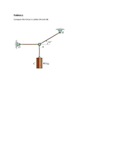 Problem 1: Compute the forces in cables DA and AB