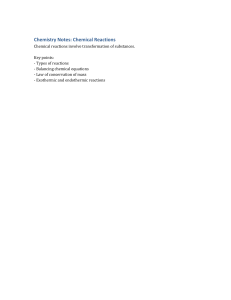Chemistry Notes: Chemical Reactions