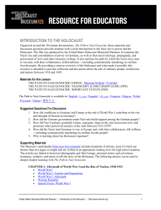 Introduction to the Holocaust: Lesson Materials & Discussion Questions