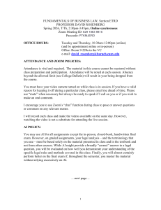 Fundamentals of Business Law Syllabus - Baruch College