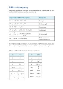 Differentialregning: Regneregler og differentialkvotienter