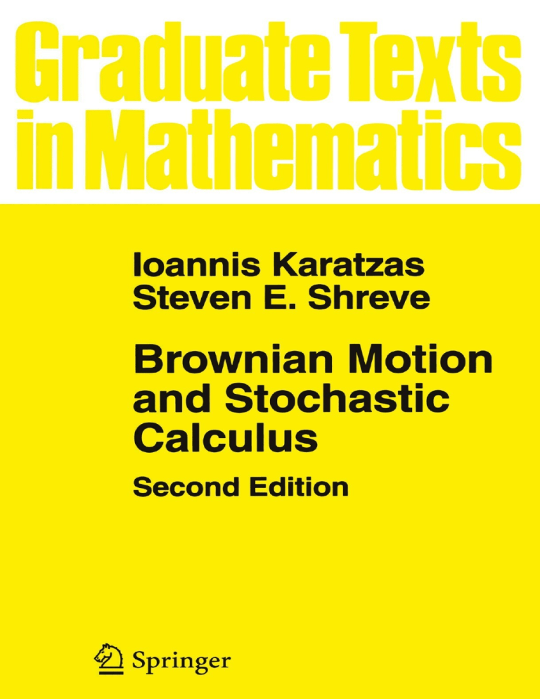 Brownian Motion and Stochastic Calculus Textbook