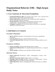 Organizational Behavior Study Notes