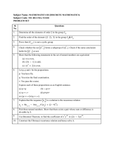 Mathematics III Discrete Math Problem Set