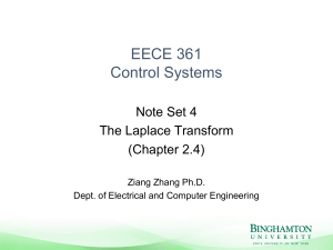 EECE 361 Note Set 4: The Laplace Transform