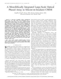 Monolithic Optical Phased Array in SOI CMOS