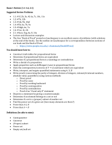 Exam 1 Review: Math Proofs & Sets Study Guide