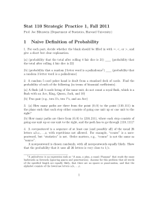 Harvard Stat 110 Probability Practice Problems