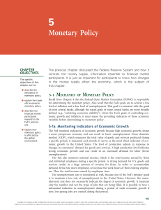 Chapter 5: Monetary Policy - Federal Reserve and Economic Indicators
