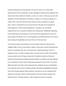 Ethical Concerns of AI Anthropomorphism