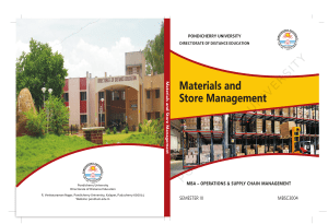 Materials and Store Management MBA Textbook