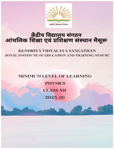 Physics Class 12 Minimum Level of Learning 2025-26