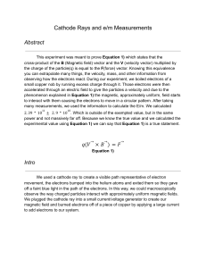 Cathode Rays and e/m Measurements Experiment