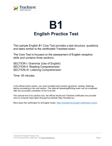 B1 English Practice Test Sample
