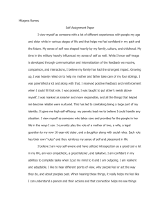 Self-Assignment Paper: Personal Reflection on Self-Concept