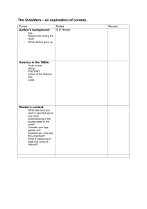 The Outsiders Context Worksheet: Author & 1960s Analysis