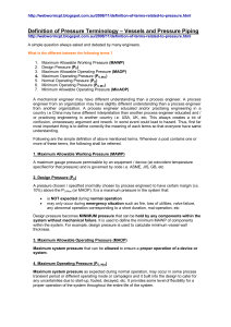 Pressure Terminology Definitions for Vessels & Piping