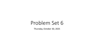 Organic Chemistry Problem Set 6