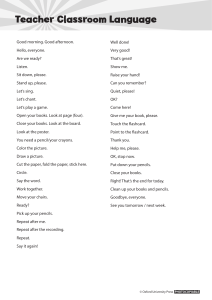 Teacher Classroom Language Phrases
