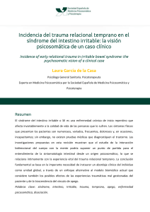 Incidencia del trauma relacional temprano en el s&iacute;ndrome del intestino irritable