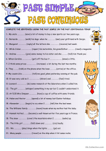 Past Simple vs Past Continuous Worksheet