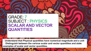 7th Grade Physics: Scalar and Vector Quantities