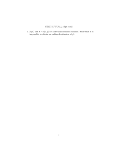 STAT 517 Final Exam: Statistical Estimation Problems