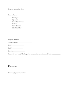 Property Inspection Checklist Template