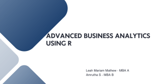 Advanced Business Analytics Using R