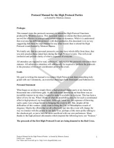 Protocol Manual for High Protocol Parties by Mistress Zeneca