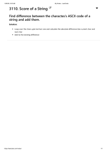 LeetCode 3110 Score of a String Solution