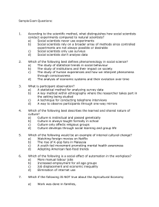 Sample Social Science Exam Questions