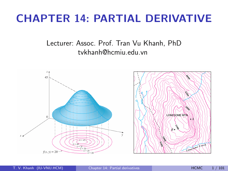 Chapter 14: Partial Derivatives - Lecture Notes