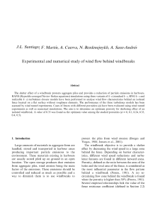 Experimental and Numerical Study of Wind Flow Behind Windbreaks