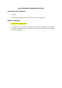 IGCSE Literature Coursework Portfolio: Essay Topics & Structure