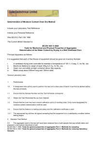 Moisture Content Oven Dry Method Test Procedure