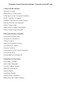 Vocabulario Formal y Estructuras Elevadas