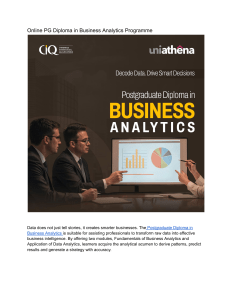 Online PG Diploma in Business Analytics