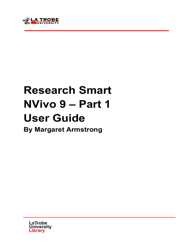 Research Smart NVivo 9 Part 1 User Guide