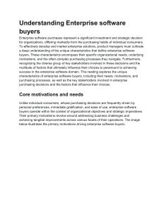 Understanding Enterprise Software Buyers: Motivations & Process