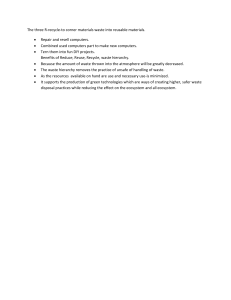 Three R's: Recycle, Reuse, Reduce Benefits