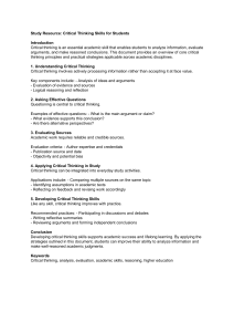 Critical Thinking Skills for Students