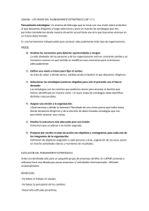 Pasos del Planeamiento Estrat&eacute;gico: Cap 1 y 2