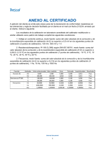 Anexo al Certificado de Calibraci&oacute;n - Trescal