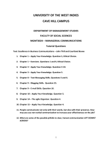 MGMT3024 Managerial Communications Tutorial Questions