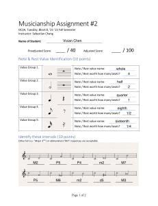 Musicianship Assignment #2: Music Theory Quiz