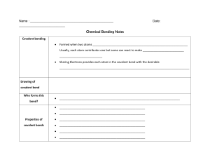 Chemical Bonding Notes Worksheet