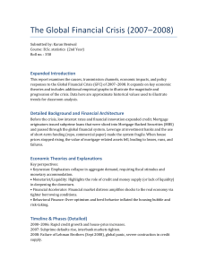 Global Financial Crisis (2007-2008) Report