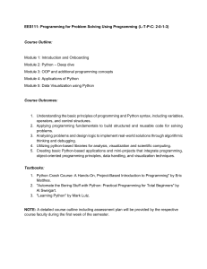 EES111 Course Outline: Programming for Problem Solving