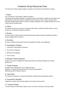 Academic Study Resources Pack: Educational Technology Samples